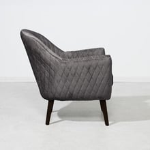 Quilted Velvet Club Chair with Black Legs
